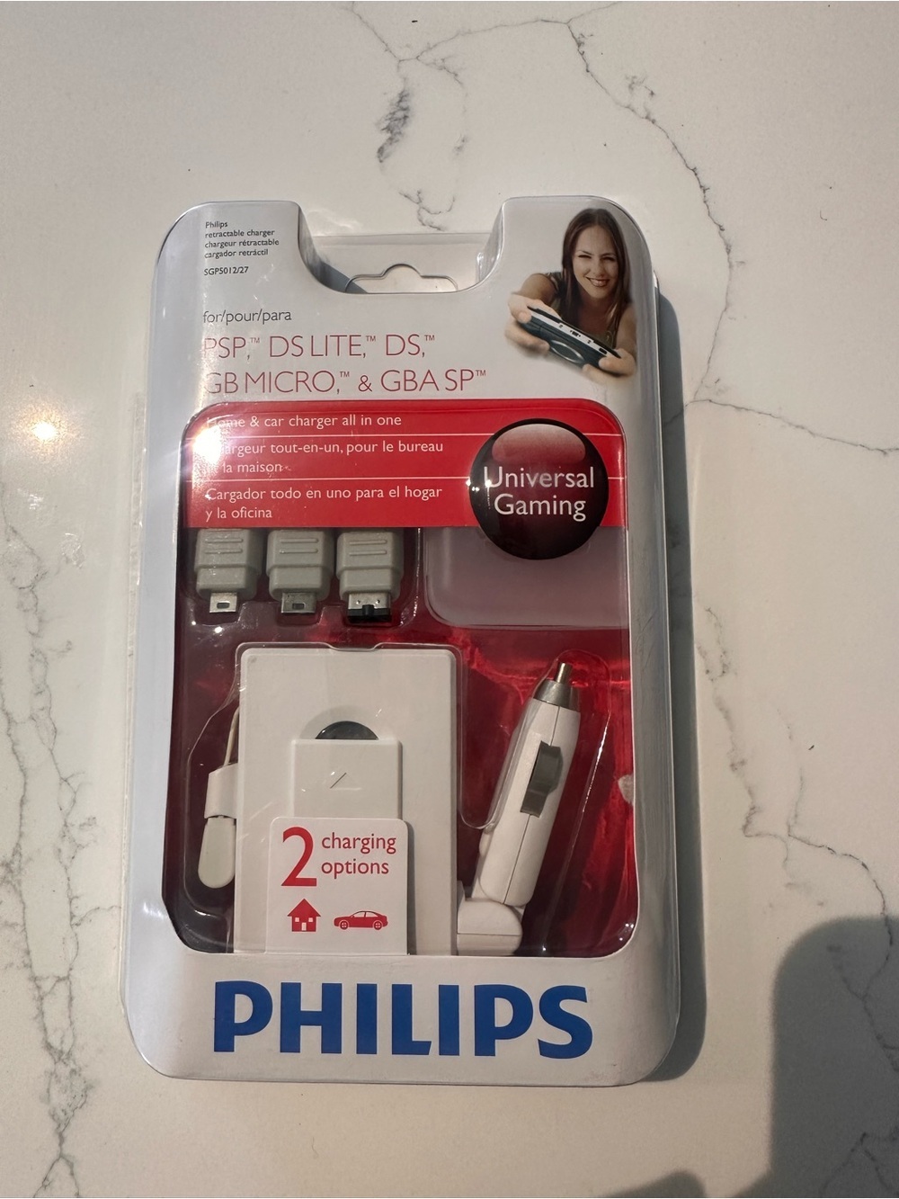 Philips Universal Gaming Charger Kit - White Retractable Car Port